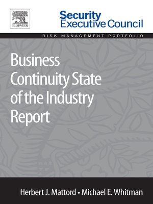 cover image of Business Continuity State of the Industry Report